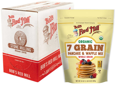Bobs Red Mill Organic 7 Grain Pancake and Waffle Mix, 24 Ounce -- 4 per case.