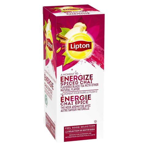 Lipton Spiced Chai Enveloped Hot Tea Bags, 28 count -- 6 per case