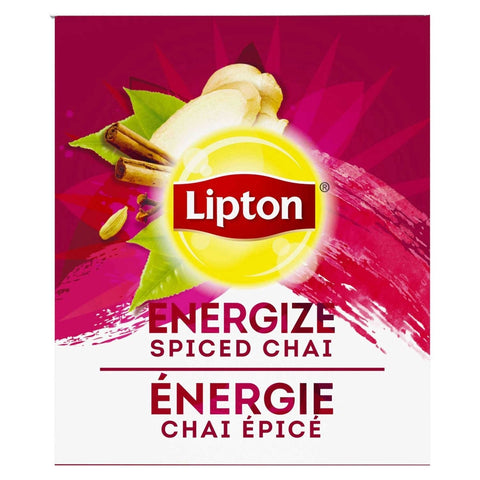 Lipton Spiced Chai Enveloped Hot Tea Bags, 28 count -- 6 per case