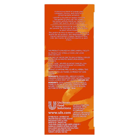 Lipton Orange Enveloped Hot Tea Bags, 28 count -- 6 per case