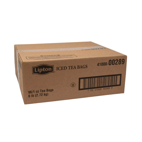 Lipton Unsweetened Black Iced Tea Bags, 1 Gallon -- 96 per case