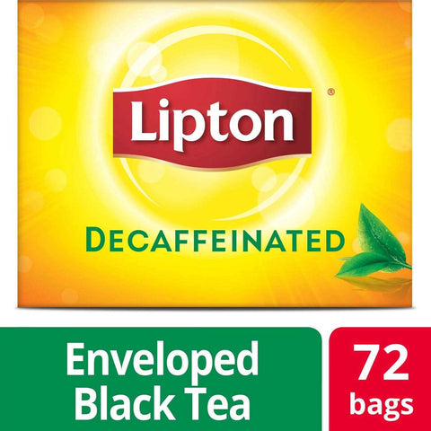 Lipton Decaffeinated Black Enveloped Hot Tea Bags, 72 count -- 6 per case