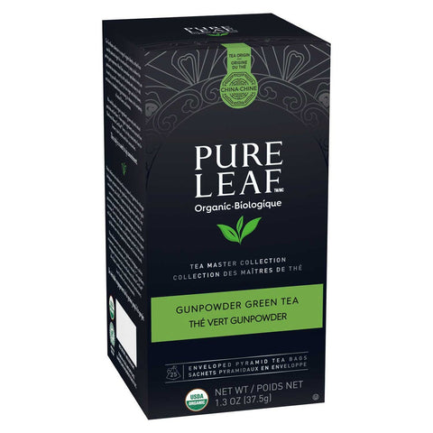 Pure Leaf Organic Gunpowder Green Hot Tea Bags, 25 count per pack -- 6 per case