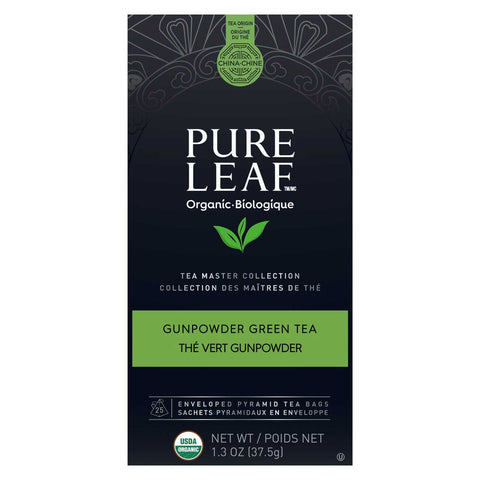 Pure Leaf Organic Gunpowder Green Hot Tea Bags, 25 count per pack -- 6 per case