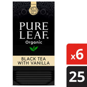 Pure Leaf Organic Black with Vanilla Hot Tea Bags, 25 count per pack -- 6 per case