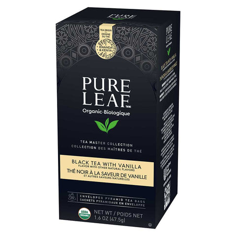 Pure Leaf Organic Black with Vanilla Hot Tea Bags, 25 count per pack -- 6 per case