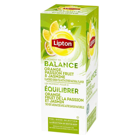 Lipton Green with Orange, Passion Fruit and Jasmine Enveloped Hot Tea Bags, 28 count -- 6 per case