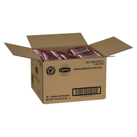 Lipton Black Iced Tea Bags Unsweetened, 5 gallon -- 48 per case