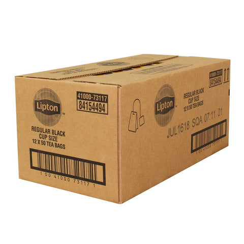 Lipton Regular Black Tea, 50 tea bags per pack, 12 per case
