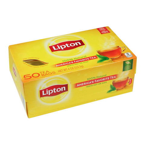 Lipton Regular Black Tea, 50 tea bags per pack, 12 per case