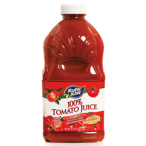 Ruby Kist Tomato Juice Grip Plastic Bottle, 46 Ounce -- 12 per case