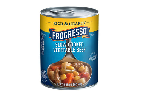 Progresso Rich and Hearty Slow Cooked Vegetable Beef Soup, 19 Ounce -- 12 per case.