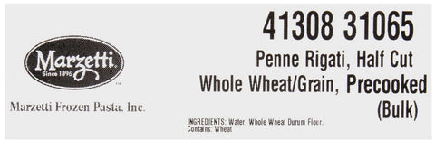 Marzetti Whole Wheat Half Cut Penne Rigati, 20 Pound