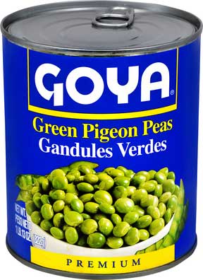 Goya Green Pigeon Pea - 29 oz. can, 12 cans per case