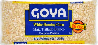 Goya Dry White Hominy - 16 oz. bag, 24 bags per case