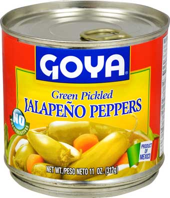 Goya Green Pickled Jalapeno Peppers - 11 oz. can, 12 cans per case