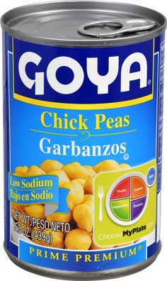 Goya Garbanzos Low Sodium Chick Peas, 15.5 Ounce -- 24 per case.