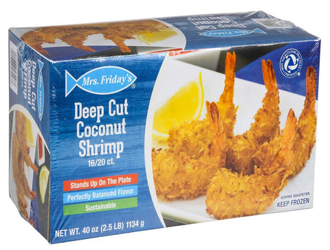 Mrs Fridays Deep Cut 16/20 Count Coconut Shrimp, 2.5 Pound -- 4 per case