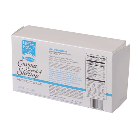King and Prince Round Coconut Breaded Shrimp - 16/20, 2.5 Pound -- 4 per case.