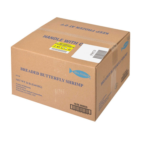 King and Prince Breaded Butterfly Shrimp - 16/20, 3 Pound -- 4 per case.