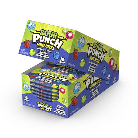 Sour Punch Assorted Flavors Mini Bites, 2 Ounce - 18 per pack -- 2 packs per case