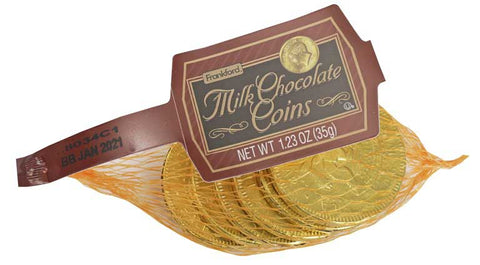 Frankford Milk Chocolate Gold Coin, 1.23 Ounce -- 48 per case.