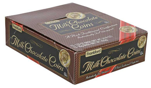Frankford Milk Chocolate Gold Coin, 1.23 Ounce -- 48 per case.