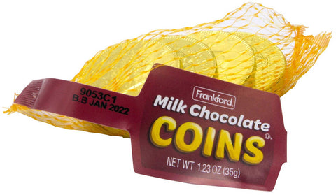 Frankford Milk Chocolate Gold Coin, 1.23 Ounce -- 48 per case.