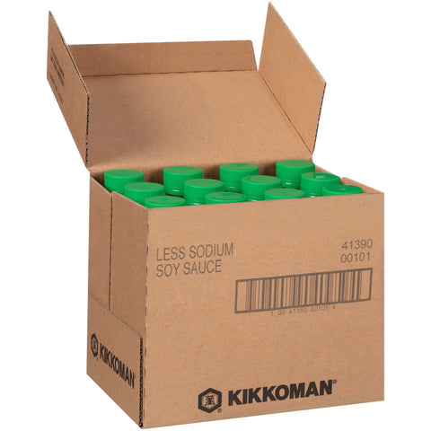 Kikkoman Less Sodium Soy Sauce, 5 Fluid Ounce -- 12 per case.