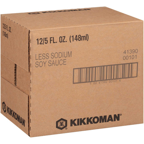 Kikkoman Less Sodium Soy Sauce, 5 Fluid Ounce -- 12 per case.