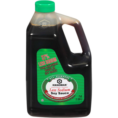 Kikkoman Less Sodium Soy Sauce, 0.5 Gallon -- 6 per case.