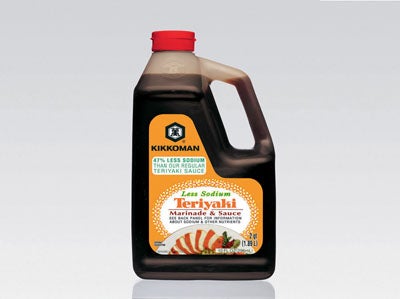 Kikkoman Less Sodium Teriyaki Sauce, 0.5 Gallon -- 6 per case.