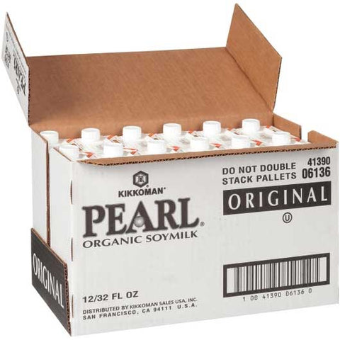 Kikkoman Pearl Organic Original Soymilk, 32 Fluid Ounce -- 12 per case.