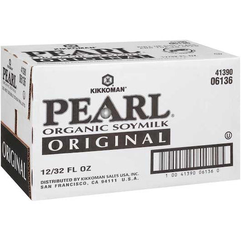 Kikkoman Pearl Organic Original Soymilk, 32 Fluid Ounce -- 12 per case.