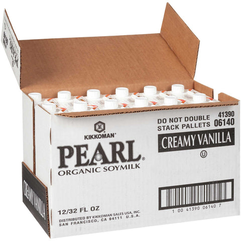 Kikkoman Pearl Organic Creamy Vanilla Soymilk, 32 Fluid Ounce -- 12 per case.
