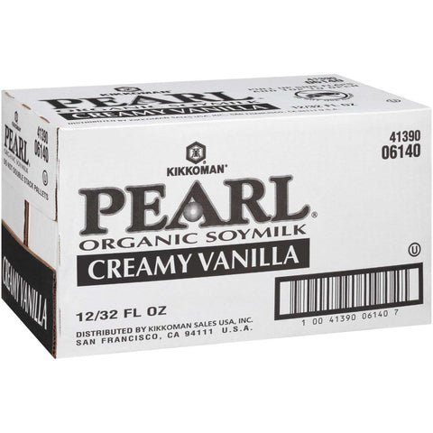 Kikkoman Pearl Organic Creamy Vanilla Soymilk, 32 Fluid Ounce -- 12 per case.