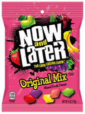 Now and Later Original Mix Candy, 4 Ounce Peg Bag -- 12 per case.