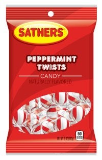 Sathers Peppermint Twists Candy, 5 Ounce -- 12 per case