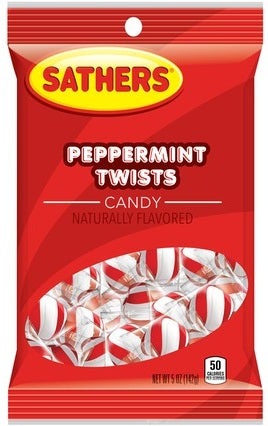 Sathers Peppermint Twists Candy, 5 Ounce -- 12 per case