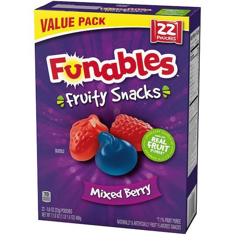 Fruity Snacks Funables Mixed Berry Snacks, 17.6 Ounce -- 5 per case