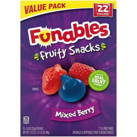 Fruity Snacks Funables Mixed Berry Snacks, 17.6 Ounce -- 5 per case