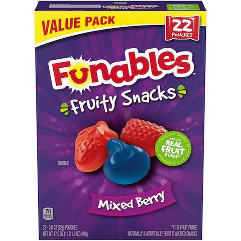 Fruity Snacks Funables Mixed Berry Snacks, 17.6 Ounce -- 5 per case
