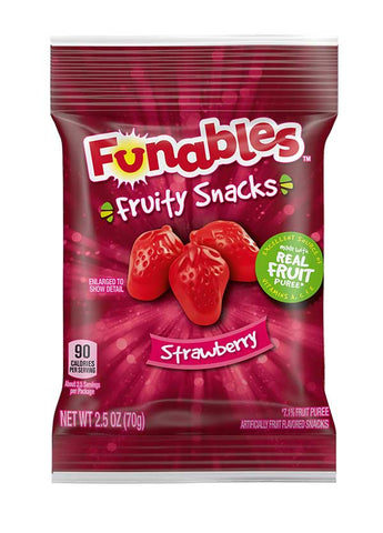 Funables Strawberry Fruit Snacks, 2.5 Ounce -- 48 per case