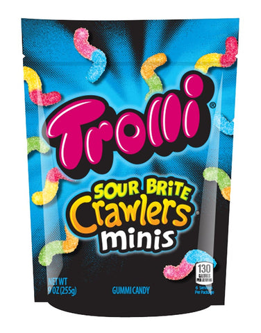 Trolli Minis Sour Brite Crawler Original Gummi Candy, 9 Ounce -- 6 per case.