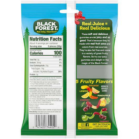 Black Forest Gummy Worms Candy, 4.5 Ounce -- 12 per case