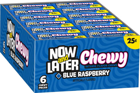 Now and Later Soft Blue Raspberry Chewy Candy, 0.93 Ounce -- 288 per case.
