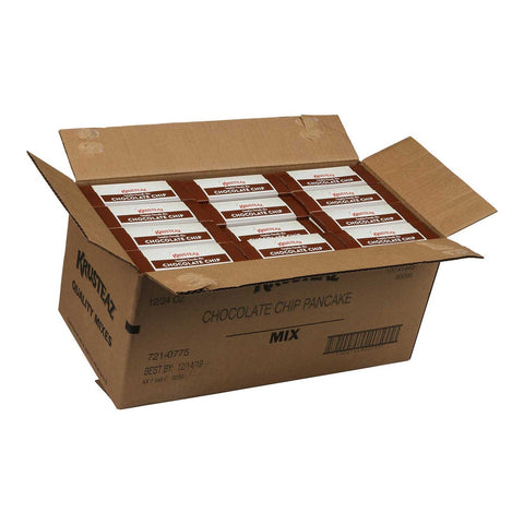 Krusteaz Chocolate Chip Pancake Mix, 24 Ounce -- 12 per case.