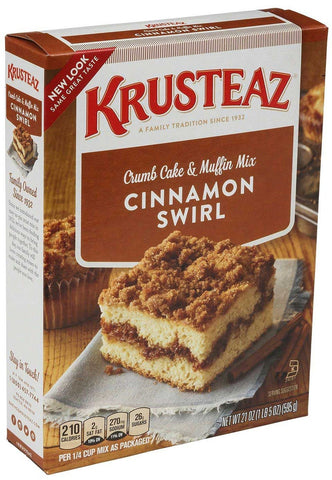 Krusteaz Cinnamon Swirl Crumb Cake and Muffin Mix, 21 Ounce -- 12 per case.