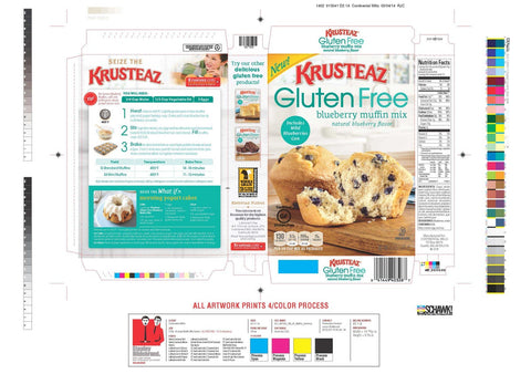 Krusteaz Gluten Free Blueberry Muffin Mix, 15.7 Ounce -- 8 per case.