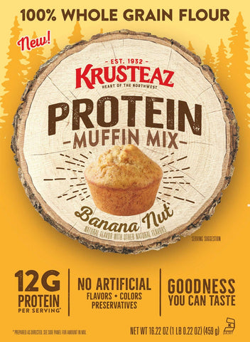 Krusteaz Protein Banana Nut Muffin Mix, 16.23 Ounce -- 8 per case